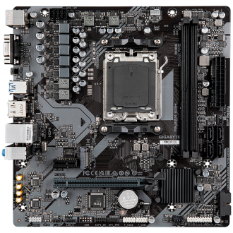 GIGABYTE Mainboard Desktop A620M S2H AM5 2 x DDR5 4 x SATA 1 x D-Sub 1 x DisplayPort 1 x HDMI port Micro ATX
