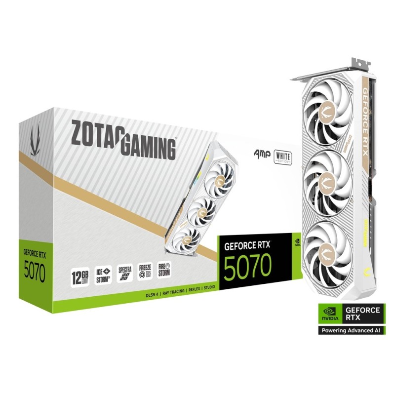 ZOTAC GeForce® RTX 5070 12GB AMP WHITE EDITION