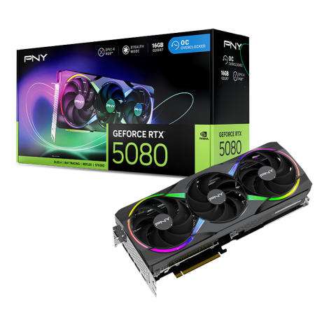 PNY GeForce® RTX™ 5080 16GB ARGB Gaming Overclocked Triple Fan