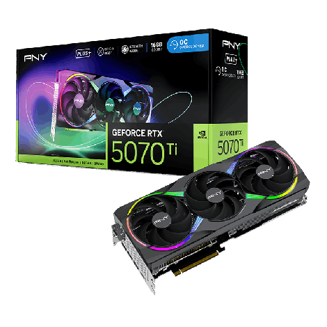 PNY GeForce® RTX™ 5070TI 16GB ARGB Gaming Overclocked Triple Fan PLUS