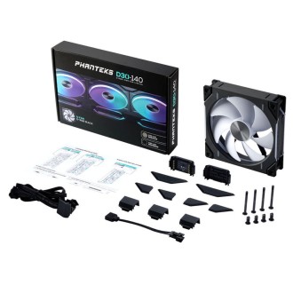 PHANTEKS D30 PWM Ventilator s Regularnim Protokom Zraka, D-RGB 140mm, crni