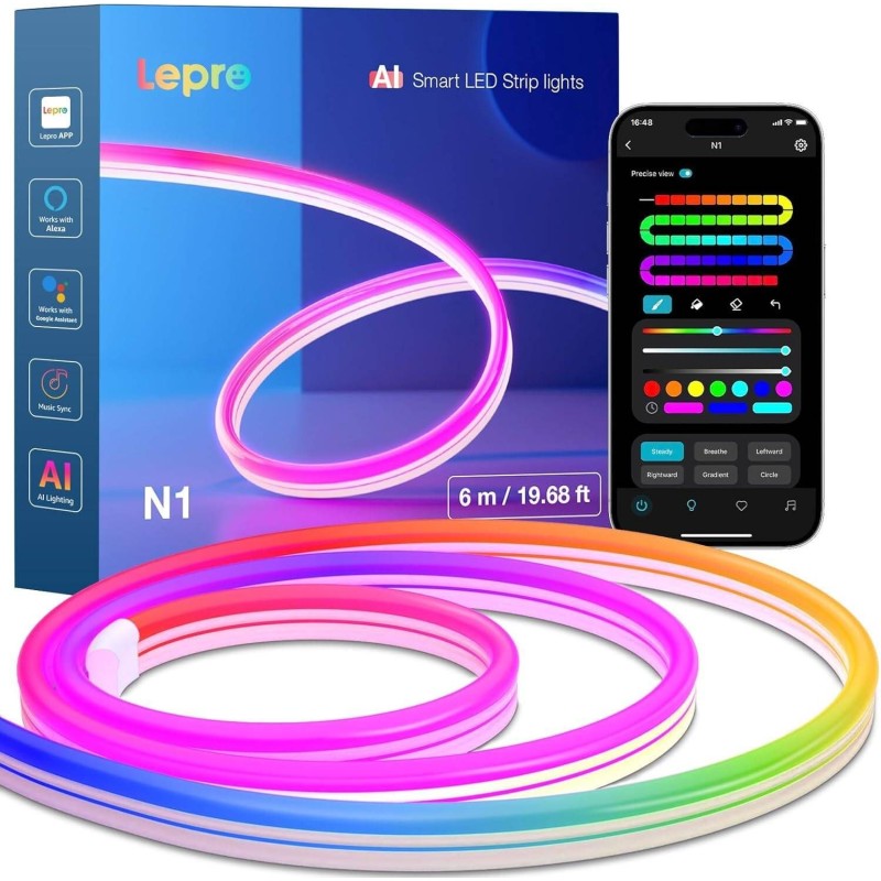 Lepro N1 AI Smart Rainbow Neon Light Strip 6M