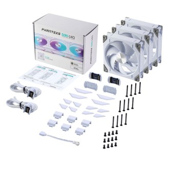 PHANTEKS D30 PWM Regular Airflow, D-RGB Fan, 3-pack - 140mm, white