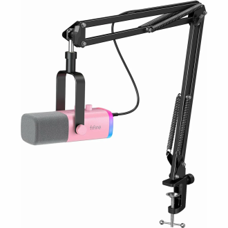 FIFINE AmpliGame AM8 USB/XLR Dynamic Microphone with RGB - White