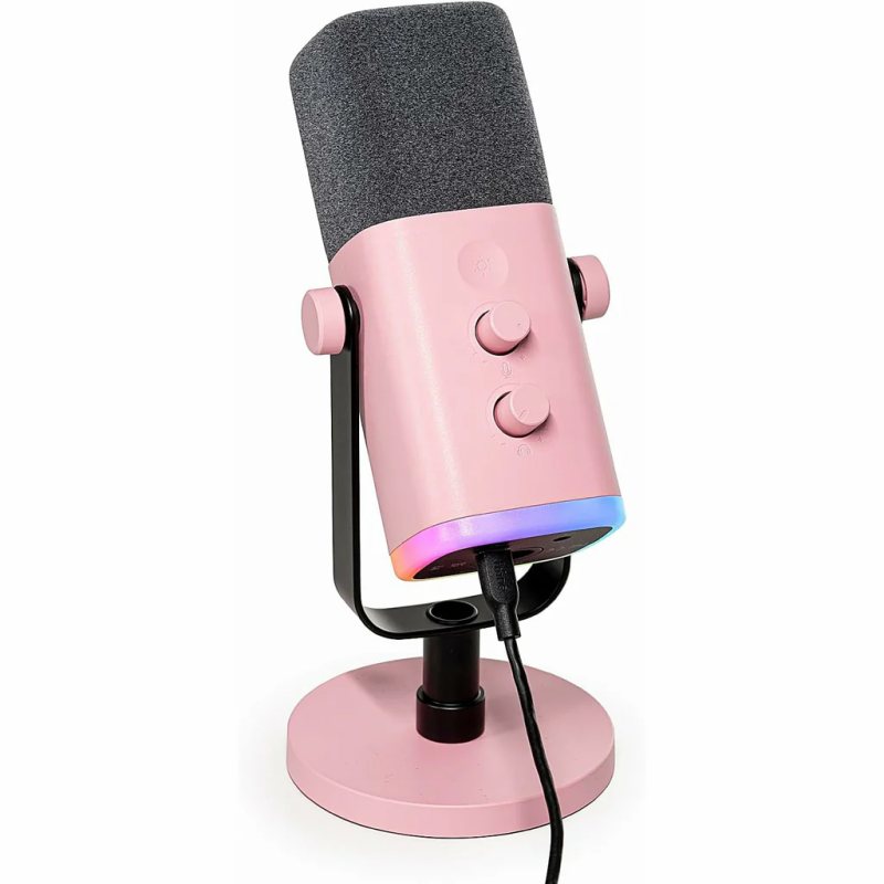 FIFINE AmpliGame AM8 USB/XLR Dynamic Microphone with RGB - White