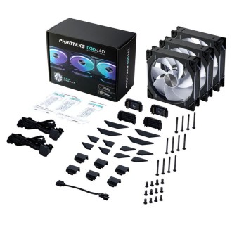 PHANTEKS D30 PWM Reverse Airflow, D-RGB Fan, 140 mm, 3-pack