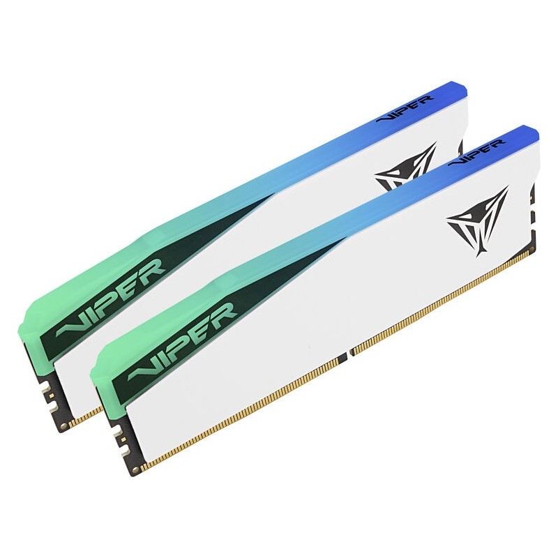 Patriot Viper Elite 5 RGB DDR5 Memory 6200 MHz UDIMM Kit 64GB (2 x 32GB) White