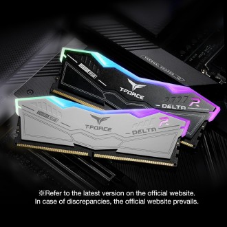 TEAMGROUP T-Force Delta RGB DDR5 Ram 32GB Kit (2x16GB) 7200MHz (PC5-57600) CL34 Desktop Memory White - FF4D532G7200HC34ADC01