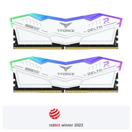 TEAMGROUP T-Force Delta RGB DDR5 Ram 32GB Kit (2x16GB) 7200MHz (PC5-57600) CL34 Desktop Memory White - FF4D532G7200HC34ADC01