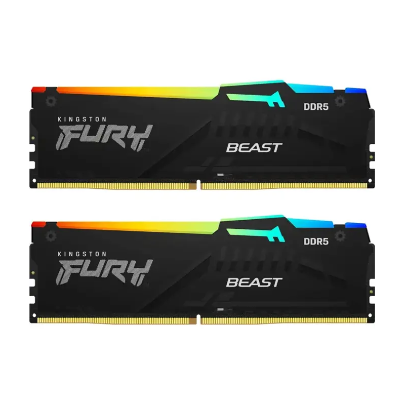 Kingston FURY Beast Black RGB 32GB (2x16GB) 6000MT/s DDR5 CL30 DIMM Kit of 2 AMD EXPO/ Intel XMP - KF560C30BBEAK2-32