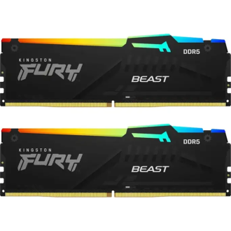 Kingston FURY Beast Black RGB 32GB (2x16GB) 6000MT/s DDR5 CL30 DIMM Kit of 2 AMD EXPO/ Intel XMP - KF560C30BBEAK2-32