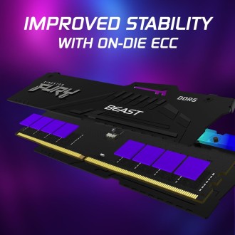 Kingston FURY Beast Black RGB 32GB (2x16GB) 6000MT/s DDR5 CL30 DIMM Kit of 2 AMD EXPO/ Intel XMP - KF560C30BBEAK2-32