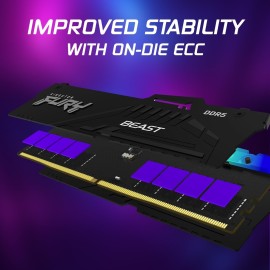 Kingston Technology FURY Beast RGB black memory 32 GB 2 x 16 GB DDR5 6000 MT/s 288-pin DIMM - KF560C30BBEAK2-32