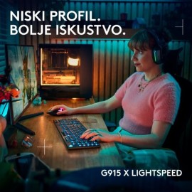 LOGITECH Gaming Keyboard G915 X Lightspeed Tactile, RGB, wireless, US Layout, black