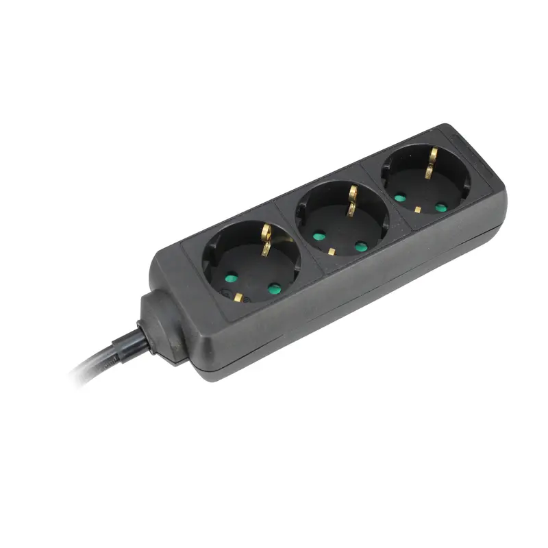 Commel utičnica 3-struka, L 1,4m - crna