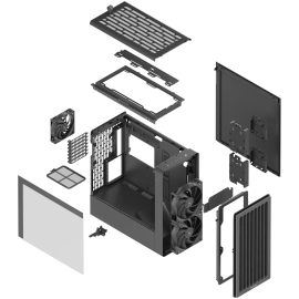 HAVN BF 360 Flow PC Case, Midi Tower, E-ATX, Tempered Glass - Black