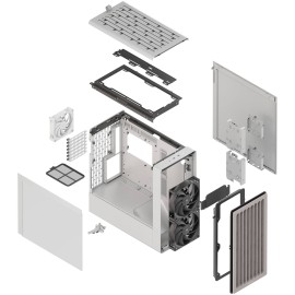 HAVN BF 360 Flow PC Case, Midi Tower, E-ATX, Tempered Glass - White