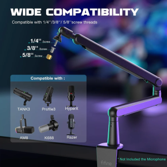 FIFINE BM88 Low Profile Microphone Boom Arm Stand