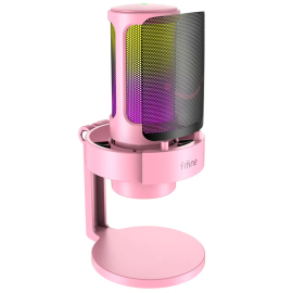 FIFINE AmpliGame A8 USB Condenser Microphone with RGB Pink