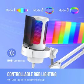 FIFINE AmpliGame A8 USB Condenser Microphone with RGB Pink