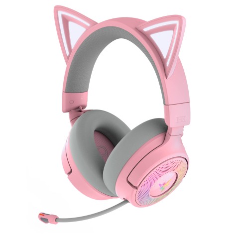 Razer Kraken Kitty V3 Pro wireless gaming headset, Chroma RGB - quartz