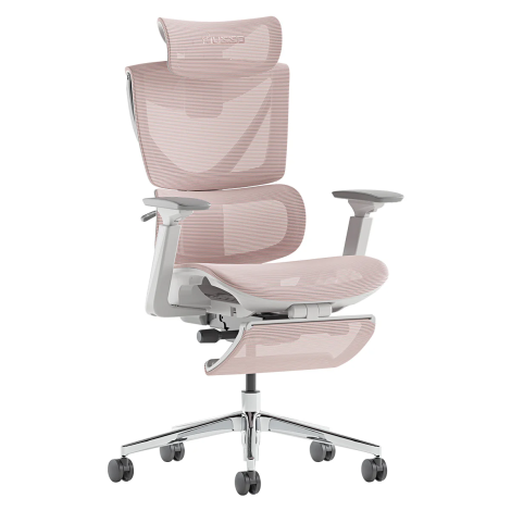 MUSSO V900 Pro Structure Master Ergonomic Office Chair - with footrest pink