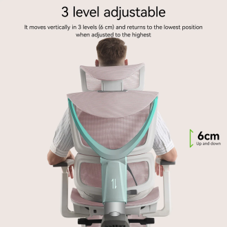 MUSSO V900 Pro Structure Master Ergonomic Office Chair - with footrest pink