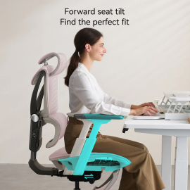 MUSSO V900 Pro Structure Master Ergonomic Office Chair - with footrest pink