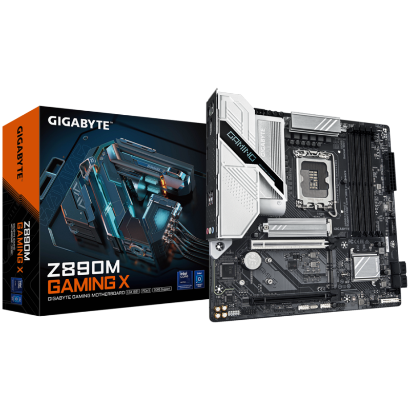 GIGABYTE Mainboard Desktop Z890M GAMING X (LGA1851, Ultra CPU, 4xDDR5, 1xHDMI, 2xDP, 2.5GLAN, 1xPCIe x16 5.0, 1xPCIe x16 support