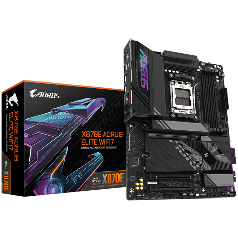GIGABYTE MB X870E AORUS ELITE WIFI7 (AM5, 4x DDR5 256GB, 1x PCI-E 5.0 x16x16, 1x PCI-E 4.0 x16x4, 1x PCI-E 3.0 x16x2, 3x M.2 PCI