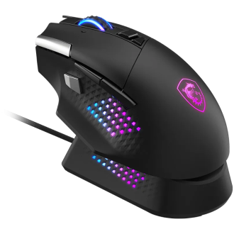 MSI Gaming Mouse VERSA PRO WIRELESS plus MOUSE DOCK PRO, Wireless, PixArt PAW 3395 Optical Sensor, 26000 DPI, OMRON Optical Micr