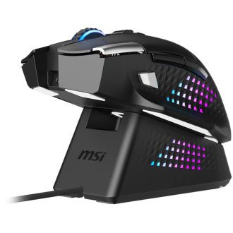 MSI Gaming Mouse VERSA PRO WIRELESS plus MOUSE DOCK PRO, Wireless, PixArt PAW 3395 Optical Sensor, 26000 DPI, OMRON Optical Micr