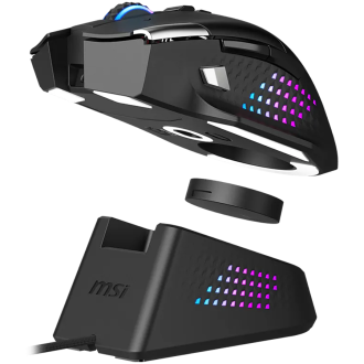 MSI Gaming Mouse VERSA PRO WIRELESS plus MOUSE DOCK PRO, Wireless, PixArt PAW 3395 Optical Sensor, 26000 DPI, OMRON Optical Micr
