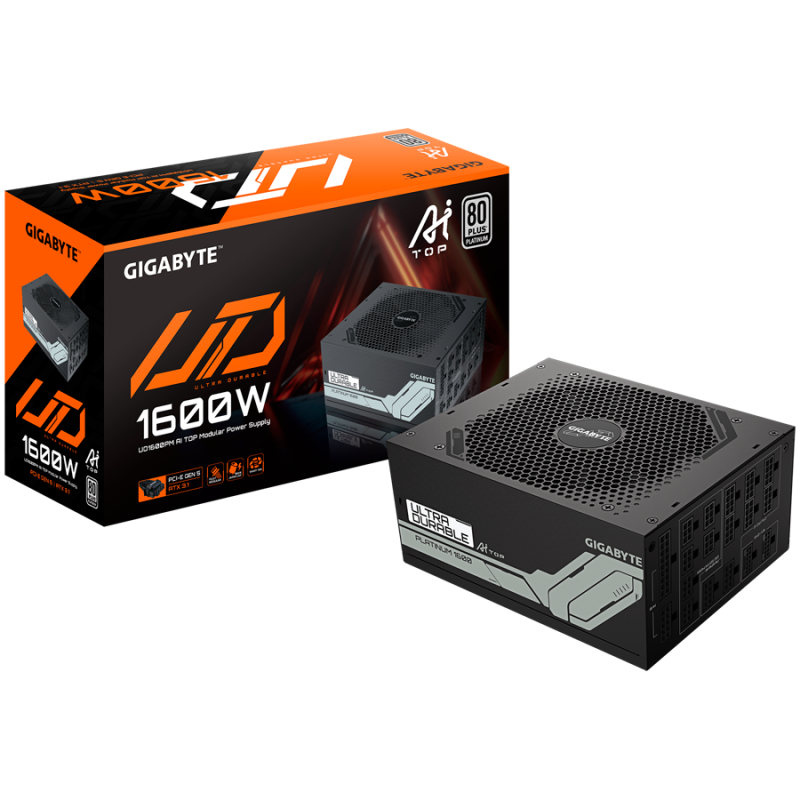 GIGABYTE UD1600PM PG5 Power Supply 1600W, 80+ Platinum, ATX 3.1, PCIe Gen 5.0, Modular, EU