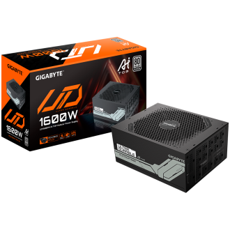 GIGABYTE UD1600PM PG5 Power Supply 1600W, 80+ Platinum, ATX 3.1, PCIe Gen 5.0, Modular, EU