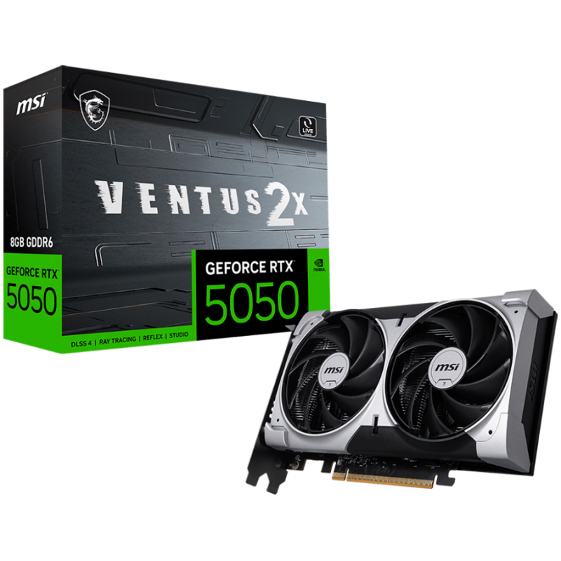 MSI GeForce RTX 5050 VENTUS 2X OC 8G Graphics Card w/ HDMI, Triple DP