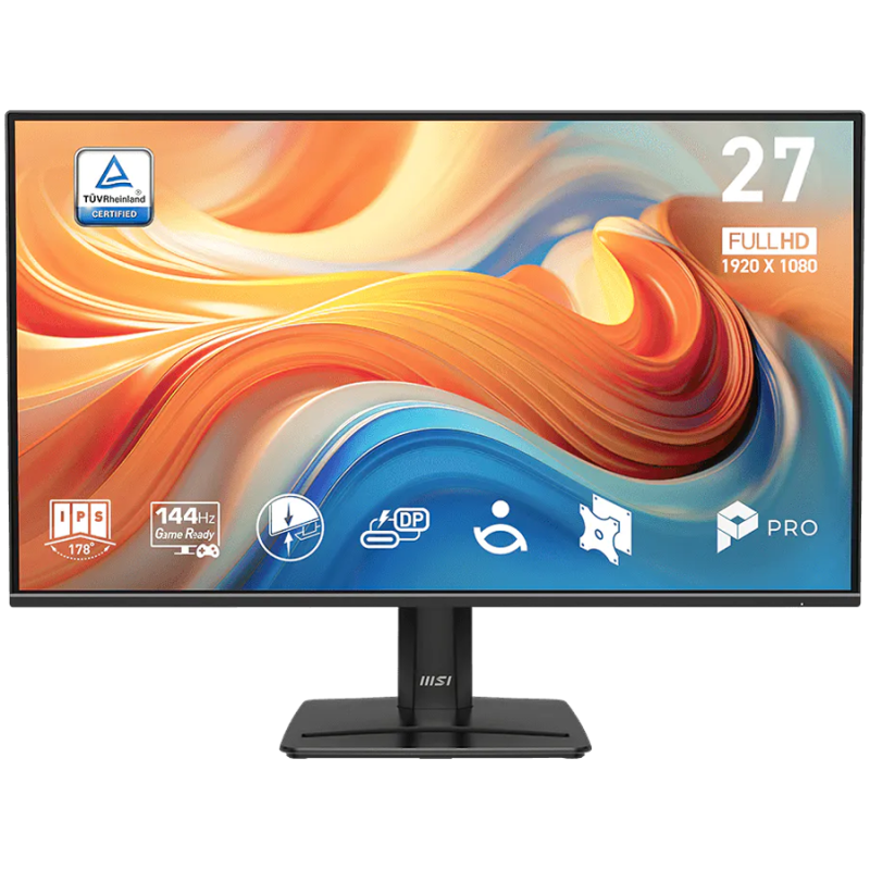 MSI PRO MP272 E14C Professional Business Monitor, 27", IPS, 1920 x 1080 (FHD), 144Hz, 300nits, 1ms, 1x HDMI, 1x Type C (DP alt),