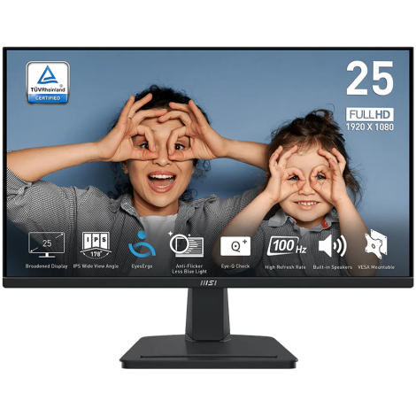 MSI PRO MP251 E14L Professional Business Monitor, 24.5", IPS, 1920 x 1080 (FHD), 144Hz, 300nits, 1ms/4ms, HDMI, D-SUB, VESA, Til