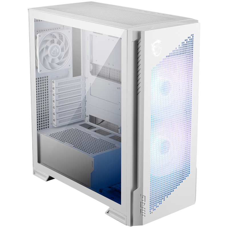 Chassis MSI MPG VELOX 300R AIRFLOW PZ WHITE, eATX, Mid Tower, 4x Pre-installed ARGB Fan, 485 x 235 x 518 mm, White