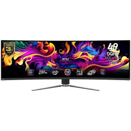 MSI MPG 491CQP QD-OLED Gaming Monitor, 49", 5120 x 1440 (DQHD), QD-OLED, 144Hz, Curve 1800R, 0.03ms, AMD FreeSync Premium Pro, D