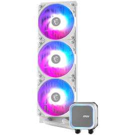 MSI MAG CORELIQUID A13 360 WHITE, 3x120mm Pre-installed ARGB Daisy Chain Fans, Replacable Top Cover, Copper Base Intel LGA 1700/