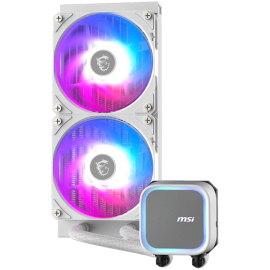 MSI MAG CORELIQUID A13 240 WHITE, 2x120mm Pre-installed ARGB Daisy Chain Fans, Replacable Top Cover, Copper Base Intel LGA 1700/
