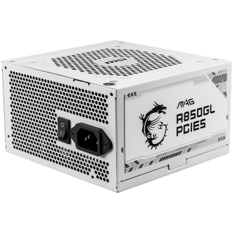 MSI MAG A850GL PCIE5, 850W, 80 Plus Gold, 120mm Fluid Dynamic Bearing Fan, Protections: OCP/OVP/OPP/OTP/SCP, Dimensions: 150mmx1