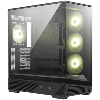 Chassis MAG PANO 130R PZ, ATX, Mid Tower, 4x Pre-installed 12mm ARGB Fan, 460 x 232 x 490 mm, Black