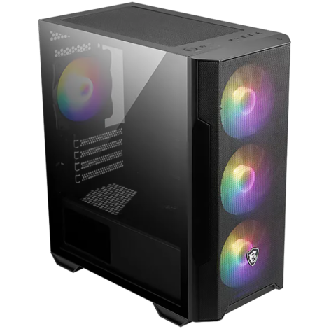 MSI MAG FORGE M100R, Micro ATX Tower, 2x USB 2.0 Type-A, 1x USB 3.2 Gen 1 Type-A, 2x Audio Jacks, 4x ARGB Fans, 388 x 200 x 423m