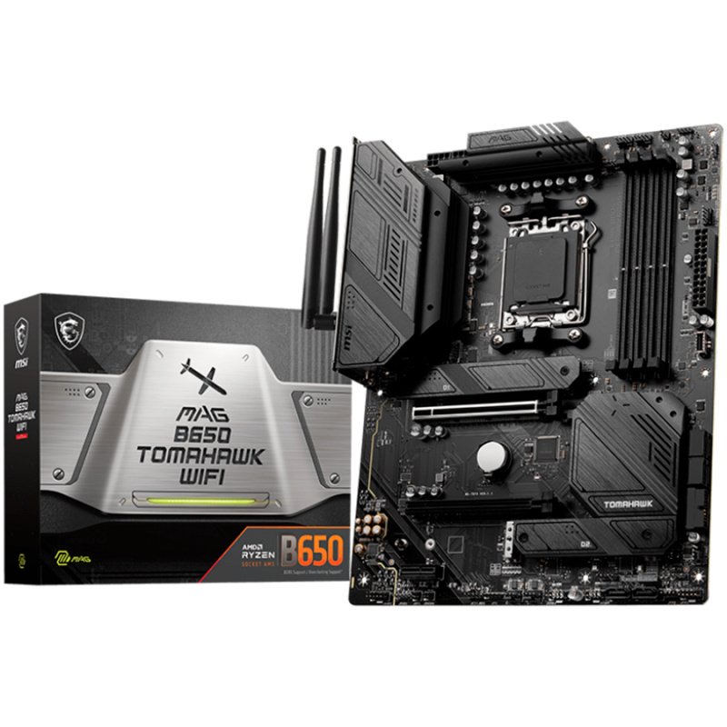 MSI Mainboard Desktop MAG B650 TOMAHAWK WIFI (AM5, 4x DDR5 max. 128GB, 1x PCI-E 4.0 x16x16, 1x PCI-E x1, 3x M.2 4.0, 6x SATA, 2x