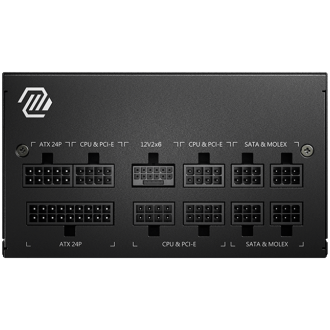 MSI PSU MAG A850GL PCIE5 II, 850W 80Plus Gold, 120mm Fan Active PFC, Fully Modular, 12VHPWR, ATX 3.1, PCIe 5.1, OVP, OCP, OTP, O