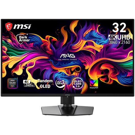 MSI MAG 321UP QD-OLED X24, 31.5", 3840x2160 (UHD), 16:9, 300nits, 240Hz, 0.03ms, NVIDIA G-SYNC, AMD FreeSync Premium Pro, 1x DP 
