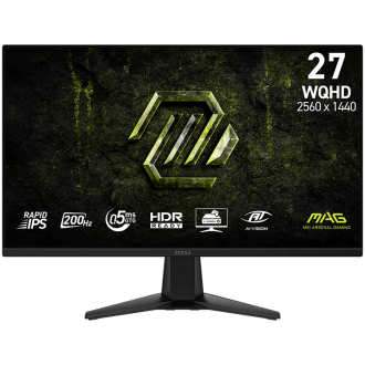 MSI MAG 275QF, 27", Rapid IPS, 2560x1440 (WQHD), 300 NITS, 200Hz, 0.5ms, Adaptive-Sync, 1x DP 1.4, 2x HDMI 2.0b, 1 x Headphone-o