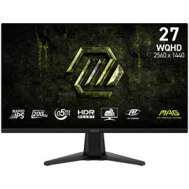 MSI MAG 275QF, 27", Rapid IPS, 2560x1440 (WQHD), 300 NITS, 200Hz, 0.5ms, Adaptive-Sync, 1x DP 1.4, 2x HDMI 2.0b, 1 x Headphone-o